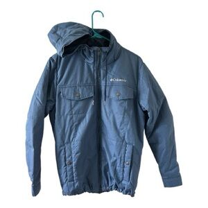 Columbia Omni-Heat Hooded Jacket Size Small Blue Insulated Outdoor Coat